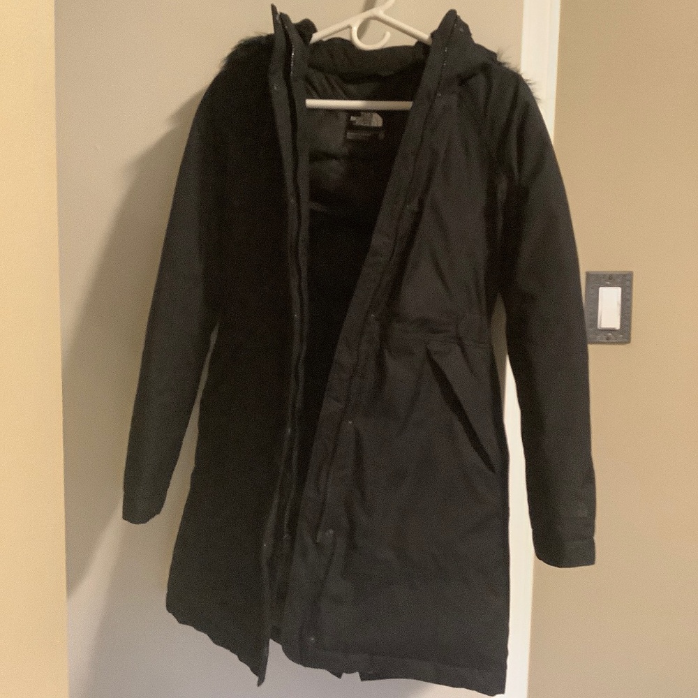The North Face black parka